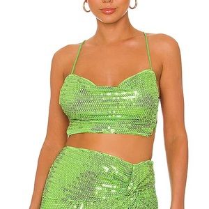 NBD Green Sequin Halter